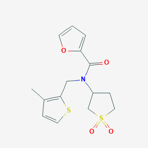 molecular formula C15H17NO4S2 B4238328 N-(1,1-dioxidotetrahydro-3-thienyl)-N-[(3-methyl-2-thienyl)methyl]-2-furamide 