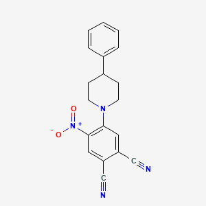 molecular formula C19H16N4O2 B4238342 4-nitro-5-(4-phenyl-1-piperidinyl)phthalonitrile 