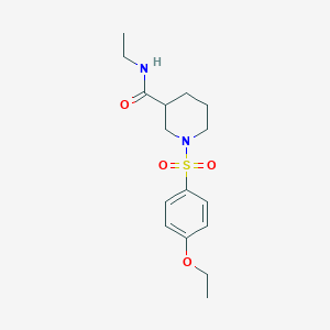 molecular formula C16H24N2O4S B4238348 1-[(4-ethoxyphenyl)sulfonyl]-N-ethyl-3-piperidinecarboxamide 