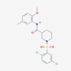 molecular formula C20H22Cl2N2O4S B4238350 1-[(2,5-dichlorophenyl)sulfonyl]-N-(2-methoxy-5-methylphenyl)-3-piperidinecarboxamide 