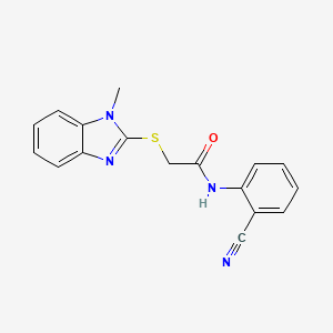 molecular formula C17H14N4OS B4238371 N-(2-cyanophenyl)-2-[(1-methyl-1H-benzimidazol-2-yl)thio]acetamide 