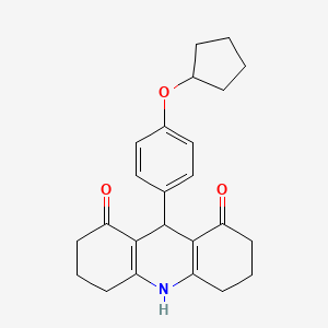 molecular formula C24H27NO3 B4238374 9-[4-(cyclopentyloxy)phenyl]-3,4,6,7,9,10-hexahydro-1,8(2H,5H)-acridinedione 