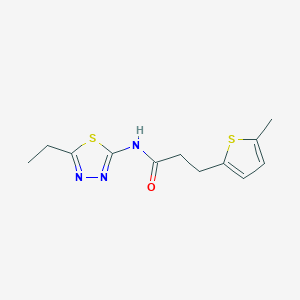 molecular formula C12H15N3OS2 B4238375 N-(5-ethyl-1,3,4-thiadiazol-2-yl)-3-(5-methyl-2-thienyl)propanamide 