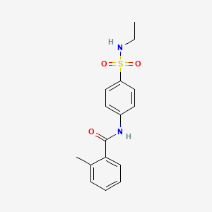 molecular formula C16H18N2O3S B4238378 N-{4-[(ethylamino)sulfonyl]phenyl}-2-methylbenzamide 
