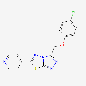 molecular formula C15H10ClN5OS B4238382 3-[(4-chlorophenoxy)methyl]-6-(4-pyridinyl)[1,2,4]triazolo[3,4-b][1,3,4]thiadiazole 