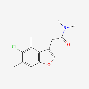 molecular formula C14H16ClNO2 B4238389 2-(5-chloro-4,6-dimethyl-1-benzofuran-3-yl)-N,N-dimethylacetamide 
