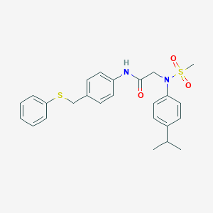 N~2~-(methylsulfonyl)-N-{4-[(phenylsulfanyl)methyl]phenyl}-N~2~-[4-(propan-2-yl)phenyl]glycinamide