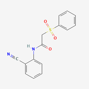 molecular formula C15H12N2O3S B4238398 N-(2-cyanophenyl)-2-(phenylsulfonyl)acetamide CAS No. 71993-22-1