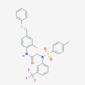 N-{2-methyl-4-[(phenylsulfanyl)methyl]phenyl}-N~2~-[(4-methylphenyl)sulfonyl]-N~2~-[3-(trifluoromethyl)phenyl]glycinamide