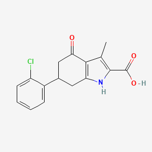 molecular formula C16H14ClNO3 B4238417 6-(2-chlorophenyl)-3-methyl-4-oxo-4,5,6,7-tetrahydro-1H-indole-2-carboxylic acid 