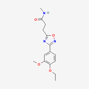 molecular formula C15H19N3O4 B4238441 3-[3-(4-ethoxy-3-methoxyphenyl)-1,2,4-oxadiazol-5-yl]-N-methylpropanamide 