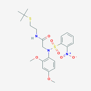molecular formula C22H29N3O7S2 B423846 N-[2-(tert-butylsulfanyl)ethyl]-2-[({2-nitrophenyl}sulfonyl)-2,4-dimethoxyanilino]acetamide 