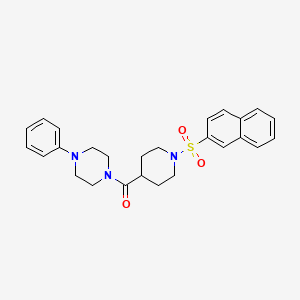 molecular formula C26H29N3O3S B4238471 1-{[1-(2-naphthylsulfonyl)-4-piperidinyl]carbonyl}-4-phenylpiperazine 