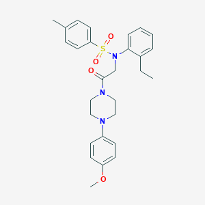 molecular formula C28H33N3O4S B423850 N-(2-ethylphenyl)-N-{2-[4-(4-methoxyphenyl)-1-piperazinyl]-2-oxoethyl}-4-methylbenzenesulfonamide 