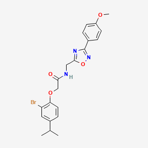 molecular formula C21H22BrN3O4 B4238514 2-(2-bromo-4-isopropylphenoxy)-N-{[3-(4-methoxyphenyl)-1,2,4-oxadiazol-5-yl]methyl}acetamide 