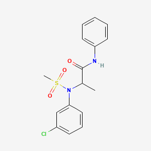 molecular formula C16H17ClN2O3S B4238526 N~2~-(3-chlorophenyl)-N~2~-(methylsulfonyl)-N~1~-phenylalaninamide 