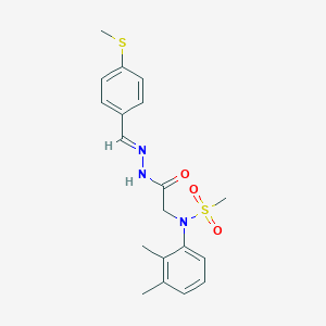 molecular formula C19H23N3O3S2 B423853 N-(2,3-dimethylphenyl)-N-(2-{2-[4-(methylsulfanyl)benzylidene]hydrazino}-2-oxoethyl)methanesulfonamide 