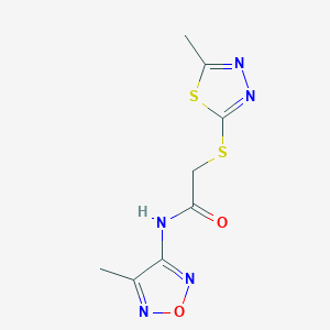 molecular formula C8H9N5O2S2 B4238588 N-(4-methyl-1,2,5-oxadiazol-3-yl)-2-[(5-methyl-1,3,4-thiadiazol-2-yl)thio]acetamide 