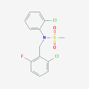molecular formula C14H12Cl2FNO2S B4238597 N-(2-chloro-6-fluorobenzyl)-N-(2-chlorophenyl)methanesulfonamide 