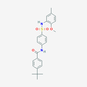 molecular formula C25H28N2O4S B423860 4-tert-butyl-N-{4-[(2-methoxy-5-methylanilino)sulfonyl]phenyl}benzamide 