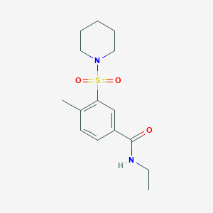 molecular formula C15H22N2O3S B4238609 N-ethyl-4-methyl-3-(1-piperidinylsulfonyl)benzamide 