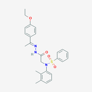 molecular formula C26H29N3O4S B423863 N-(2,3-dimethylphenyl)-N-(2-{2-[1-(4-ethoxyphenyl)ethylidene]hydrazino}-2-oxoethyl)benzenesulfonamide 