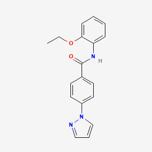 molecular formula C18H17N3O2 B4238639 N-(2-ethoxyphenyl)-4-(1H-pyrazol-1-yl)benzamide 