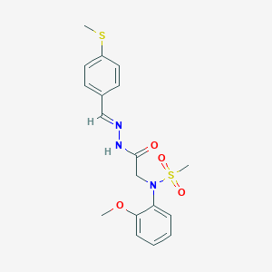 molecular formula C18H21N3O4S2 B423865 N-(2-methoxyphenyl)-N-(2-{2-[4-(methylsulfanyl)benzylidene]hydrazino}-2-oxoethyl)methanesulfonamide 