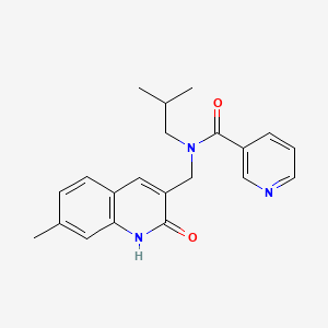 N-[(2-hydroxy-7-methyl-3-quinolinyl)methyl]-N-isobutylnicotinamide