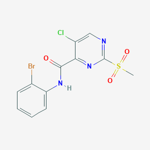 molecular formula C12H9BrClN3O3S B4238661 N-(2-bromophenyl)-5-chloro-2-(methylsulfonyl)-4-pyrimidinecarboxamide 