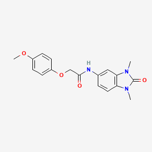 molecular formula C18H19N3O4 B4238677 N-(1,3-dimethyl-2-oxo-2,3-dihydro-1H-benzimidazol-5-yl)-2-(4-methoxyphenoxy)acetamide 