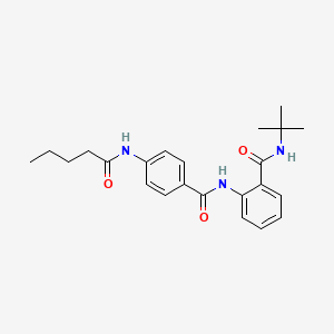 molecular formula C23H29N3O3 B4238683 N-(tert-butyl)-2-{[4-(pentanoylamino)benzoyl]amino}benzamide 