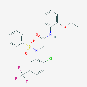 molecular formula C23H20ClF3N2O4S B423869 2-[2-chloro(phenylsulfonyl)-5-(trifluoromethyl)anilino]-N-(2-ethoxyphenyl)acetamide 