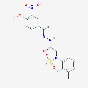 molecular formula C19H22N4O6S B423872 N-(2,3-dimethylphenyl)-N-[2-(2-{3-nitro-4-methoxybenzylidene}hydrazino)-2-oxoethyl]methanesulfonamide 