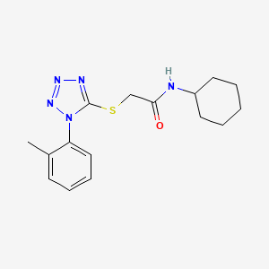 molecular formula C16H21N5OS B4238728 N-cyclohexyl-2-{[1-(2-methylphenyl)-1H-tetrazol-5-yl]thio}acetamide 
