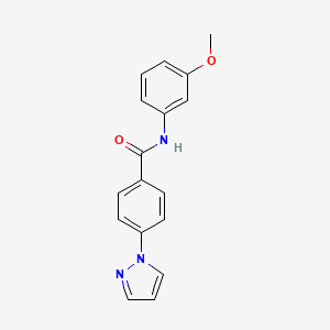 molecular formula C17H15N3O2 B4238738 N-(3-methoxyphenyl)-4-(1H-pyrazol-1-yl)benzamide 