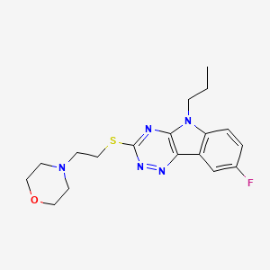 molecular formula C18H22FN5OS B4238754 8-fluoro-3-{[2-(4-morpholinyl)ethyl]thio}-5-propyl-5H-[1,2,4]triazino[5,6-b]indole 