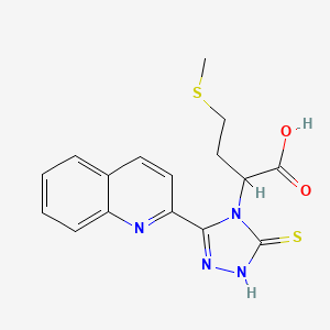 molecular formula C16H16N4O2S2 B4238758 2-[3-mercapto-5-(2-quinolinyl)-4H-1,2,4-triazol-4-yl]-4-(methylthio)butanoic acid 