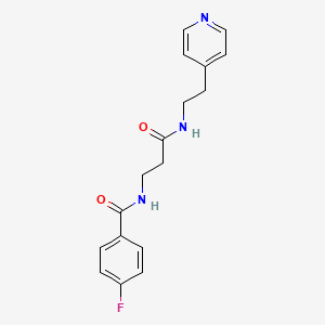 molecular formula C17H18FN3O2 B4238764 4-fluoro-N-{3-oxo-3-[(2-pyridin-4-ylethyl)amino]propyl}benzamide 