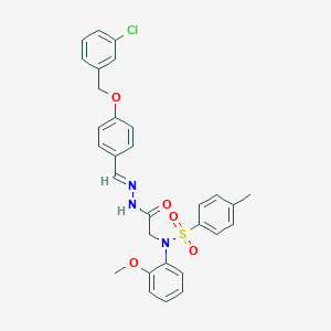 molecular formula C30H28ClN3O5S B423877 N-[2-(2-{4-[(3-chlorobenzyl)oxy]benzylidene}hydrazino)-2-oxoethyl]-N-(2-methoxyphenyl)-4-methylbenzenesulfonamide 