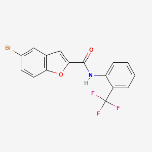 molecular formula C16H9BrF3NO2 B4238795 5-bromo-N-[2-(trifluoromethyl)phenyl]-1-benzofuran-2-carboxamide 