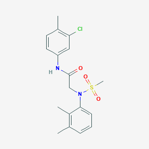 molecular formula C18H21ClN2O3S B423880 N-(3-chloro-4-methylphenyl)-2-[2,3-dimethyl(methylsulfonyl)anilino]acetamide 