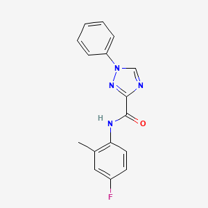 molecular formula C16H13FN4O B4238800 N-(4-fluoro-2-methylphenyl)-1-phenyl-1H-1,2,4-triazole-3-carboxamide 