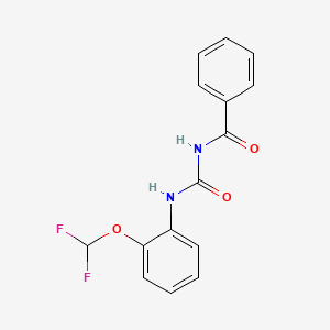 molecular formula C15H12F2N2O3 B4238805 N-({[2-(difluoromethoxy)phenyl]amino}carbonyl)benzamide 