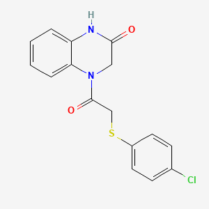 molecular formula C16H13ClN2O2S B4238812 4-{[(4-chlorophenyl)thio]acetyl}-3,4-dihydro-2(1H)-quinoxalinone 