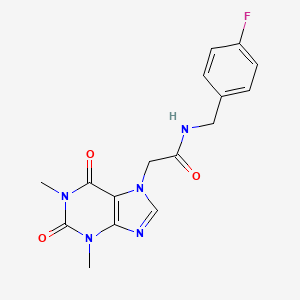 molecular formula C16H16FN5O3 B4238833 2-(1,3-dimethyl-2,6-dioxo-1,2,3,6-tetrahydro-7H-purin-7-yl)-N-(4-fluorobenzyl)acetamide 