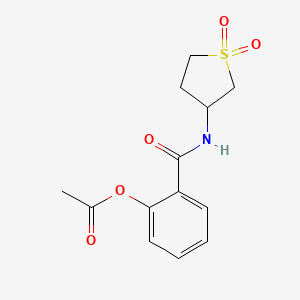 molecular formula C13H15NO5S B4238841 2-{[(1,1-dioxidotetrahydro-3-thienyl)amino]carbonyl}phenyl acetate 