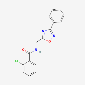 molecular formula C16H12ClN3O2 B4238844 2-chloro-N-[(3-phenyl-1,2,4-oxadiazol-5-yl)methyl]benzamide 