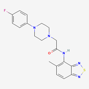 molecular formula C19H20FN5OS B4238851 2-[4-(4-fluorophenyl)-1-piperazinyl]-N-(5-methyl-2,1,3-benzothiadiazol-4-yl)acetamide 