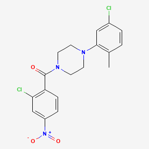 molecular formula C18H17Cl2N3O3 B4238870 1-(5-chloro-2-methylphenyl)-4-(2-chloro-4-nitrobenzoyl)piperazine 